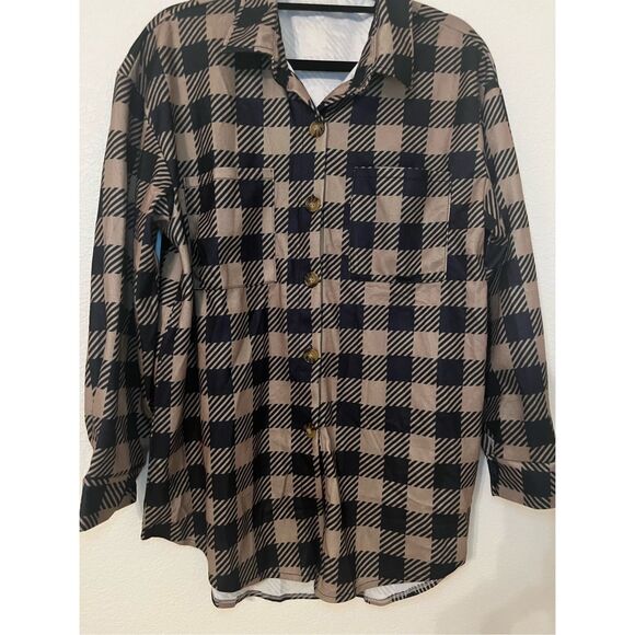 NWOT Izuria XL Black and Khaki Lightweight Shacket - Picture 1 of 5